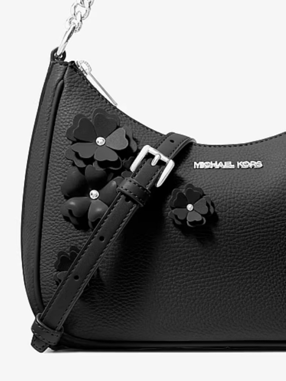 Michael Kors Jet Set Travel Large Floral Embellished Convertible Crossbody Bag - Picture 13 of 14